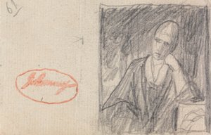 Femme reposant sa tête sur un bras plié - George Romney